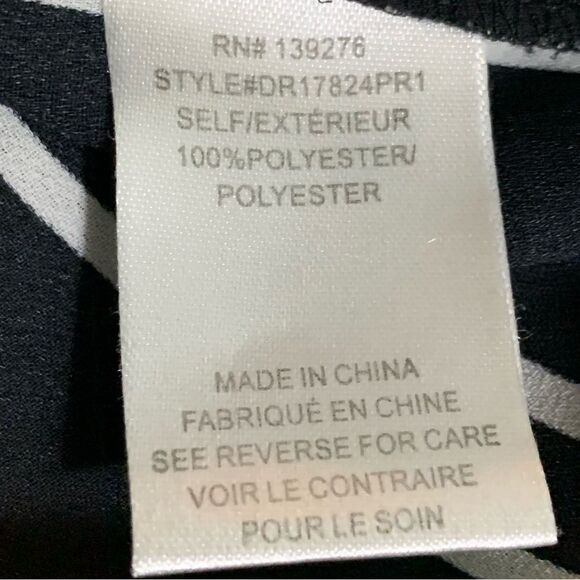 DR2 Tie Front Blouse Women’s XS Black White Block Stripe High Low Button Up. - Picture 8 of 12